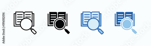 Research Icon Sheet Multiple Style Collection Isolated Vector