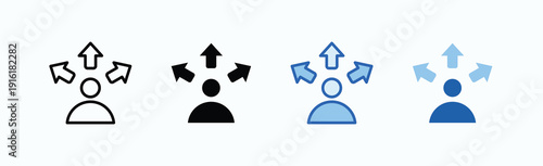 Orientation Icon Sheet Multiple Style Collection Isolated Vector