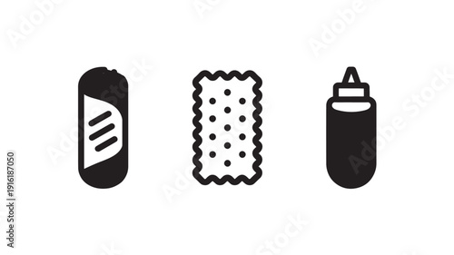 Baby Care Icons in Simple Flat Design with Black Silhouette and White Background for Mobile Application