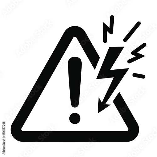 High voltage warning sign with lightning bolt