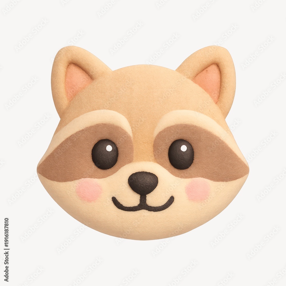 Naklejka premium Cute raccoon face illustration