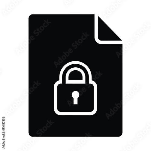 Secure document icon with lock symbol