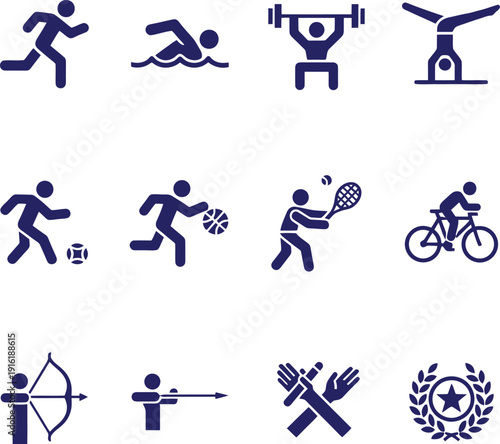 Modern Minimalist athlete olympic game icon