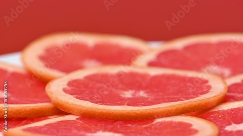 close-up grapefruit slices