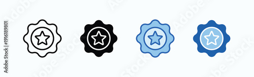 Rank Icon Sheet Multiple Style Collection Isolated Vector