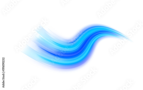 Cyan and blue light streams curve sharply. Glittering particles follow every twist. Energy radiates through dynamic motion trails. PNG