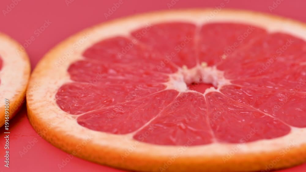 close-up grapefruit slices