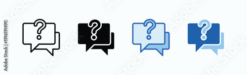 Question Icon Sheet Multiple Style Collection Isolated Vector
