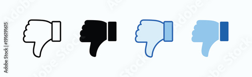 Dislike Icon Sheet Multiple Style Collection Isolated Vector