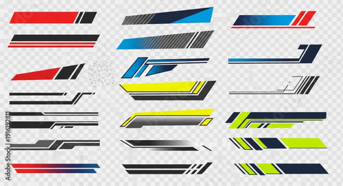 Collection of Sport Racing Stripes and Decals for Vehicles.