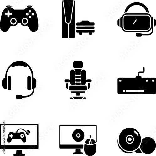 Gaming and Entertainment Icon Collection Display