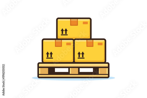 Stack of Shipping Boxes on Pallet