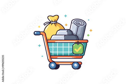 Shopping Cart Full of Goods