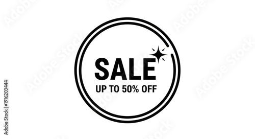 Sale Up To 50 Percent Off Circle Graphic.
