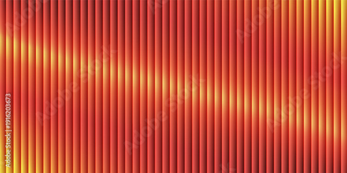 Abstract background features numerous closely packed vertical extruded bars transitioning smoothly through a spectrum of intense orange yellow and red hues suggesting warmth radiating 