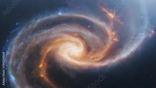 Swirling Colorful Cosmic Nebula in Deep Space