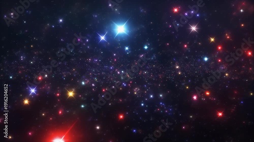 Serene Star Field with Diverse Stellar Colors in HD Landscape