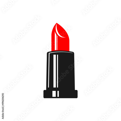 Red Lipstick Icon – Cosmetic Makeup Beauty Logo Design