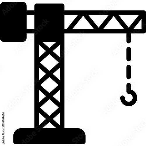 crane icon illustration design with solid