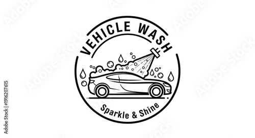 Vehicle Wash Sparkle and Shine Logo Design.