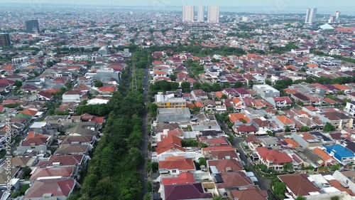 aerial city view of surabaya