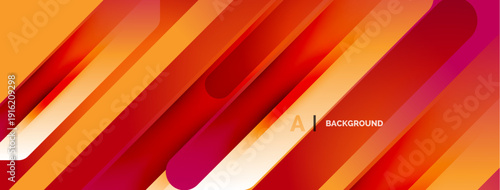 Abstract dynamic lines create vibrant orange, red gradient. Modern design suggests energy, movement, depth. Smooth shapes overlap.