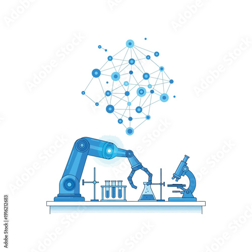 Computer server system with connected devices and network infrastructure illustration