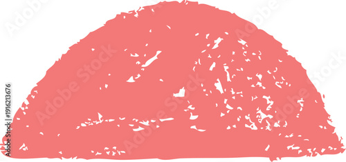 Abstract geometric semicircle shape, hand-drawn with pink chalk or pencil, children's drawing