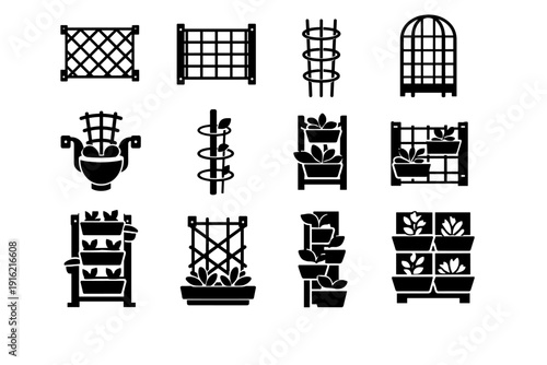 Garden interior vector image simple support generation icon wall frame silhouette mounted