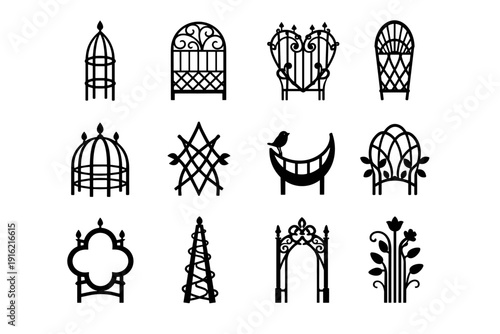 Plant form generation ornamental vector decorative element shape image support simple icon