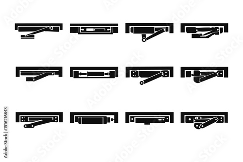 Simple silhouette door recessed image vector icon concealed closer filled black generation