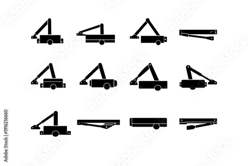 Vector modern simple image black element icon generation hardware design door closing