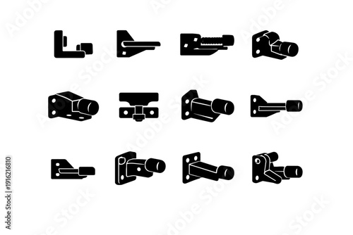 Generation image vector steel metal simple stopper limiter stop drawer durable icon