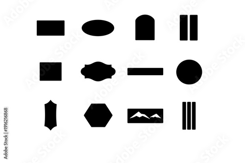 Silhouette wall vector black icon subtle plaque image simple generation compact slim