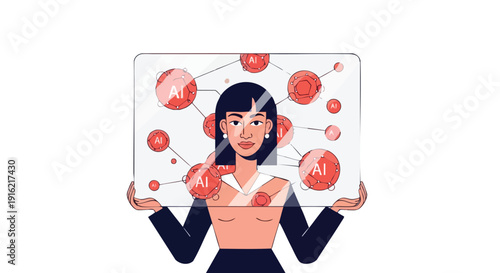 Visionary Female Executive Mastering Next-Generation Artificial Intelligence Strategy