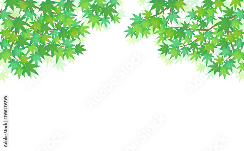 緑のもみじフレーム1_横