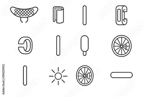 Spoke vector icon bike clip slim rounded snap lightweight caps reflective