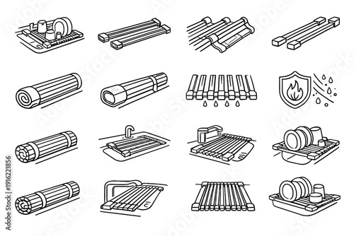 Vector rods design foldable placement icon drainer open sink silicone storage clean