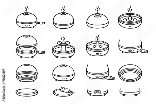 Base light vector mist compact icon modern usb aroma core diffuser button