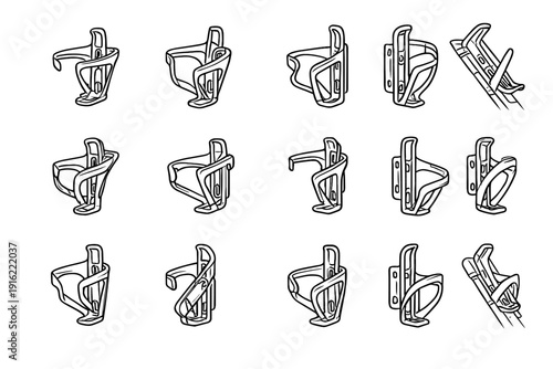 Compact discreet form vector hold icon accessory bike cage plastic folding