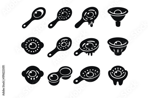 Generation tool separator slotted icon spoon helper simple vector egg cooking image