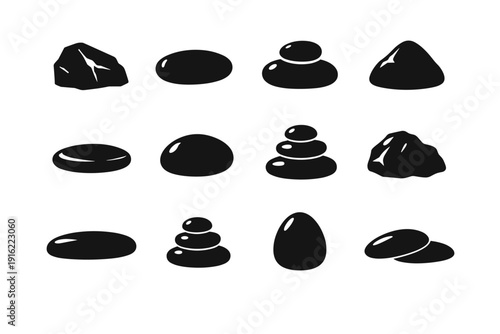 Icon weight image silhouette pebble black utility vector generation item desk office