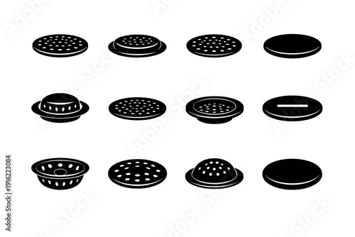 Simple image icon sleek cover vector kitchen drain utility generation form smooth