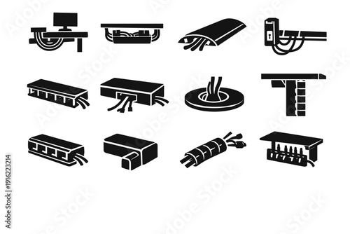 Organized geometry vector wire filled icon solution image channel workspace simple professional