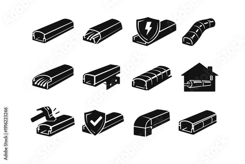 Symbol simple cable reliable icon construction sturdy vector image generation utility raceway