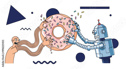 Automation Competition: Human Worker and AI Robot Vie for the Reward and Control in Modern Business