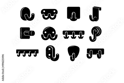 Hanging filled hook simple image durable hardware vector reliable sturdy generation wall