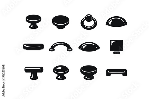 Drawer image compact furniture generation vector circular icon grip pull simple handle