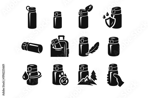 Suitcase travel shell icon tool hydration image generation vector system compact design