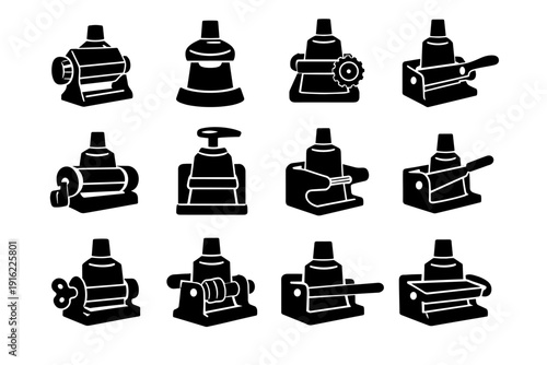 Generation item icon mechanical simple toothpaste image squeeze geometry paste tool vector